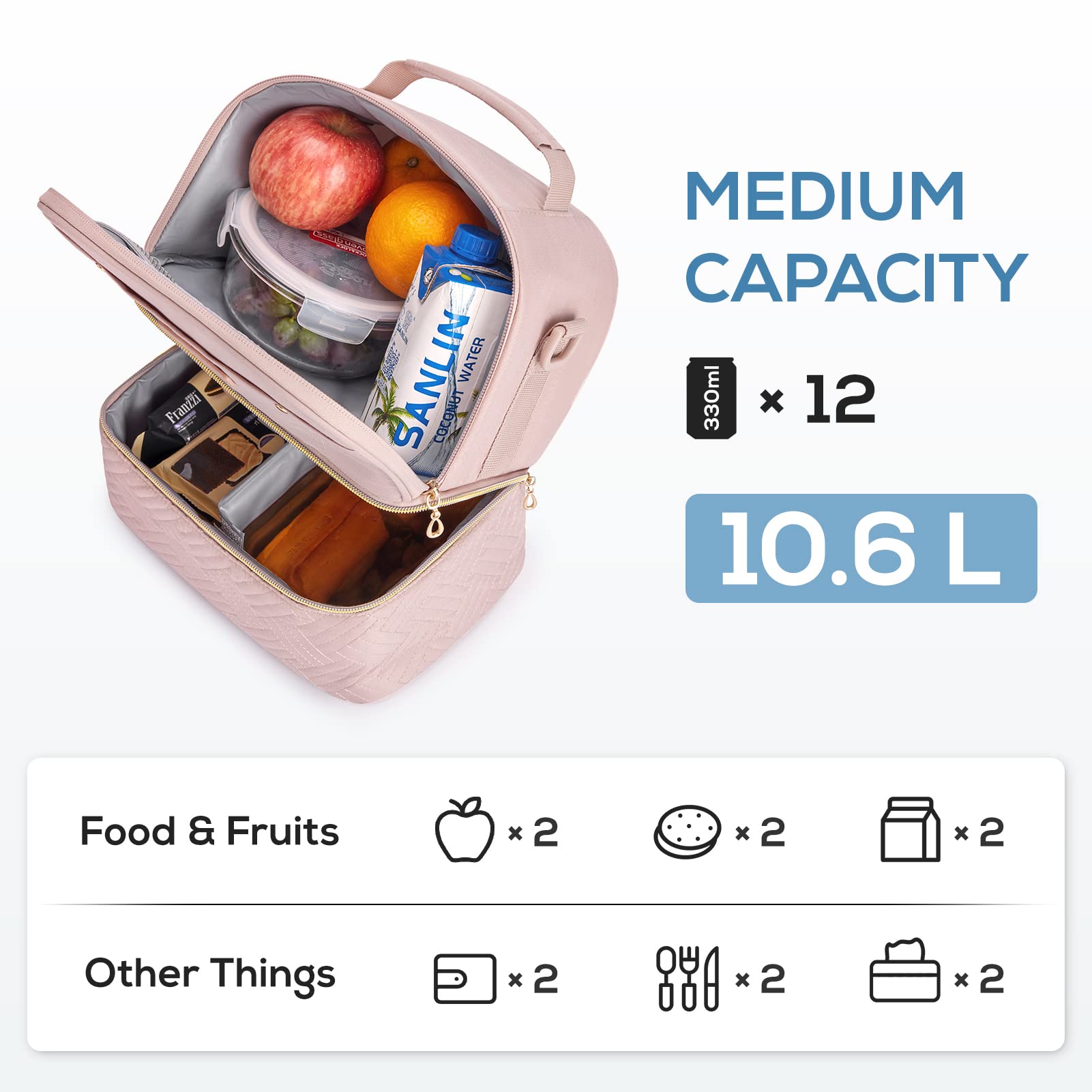 Tourit bottom cold section with drinks and meals for day-long freshness.
