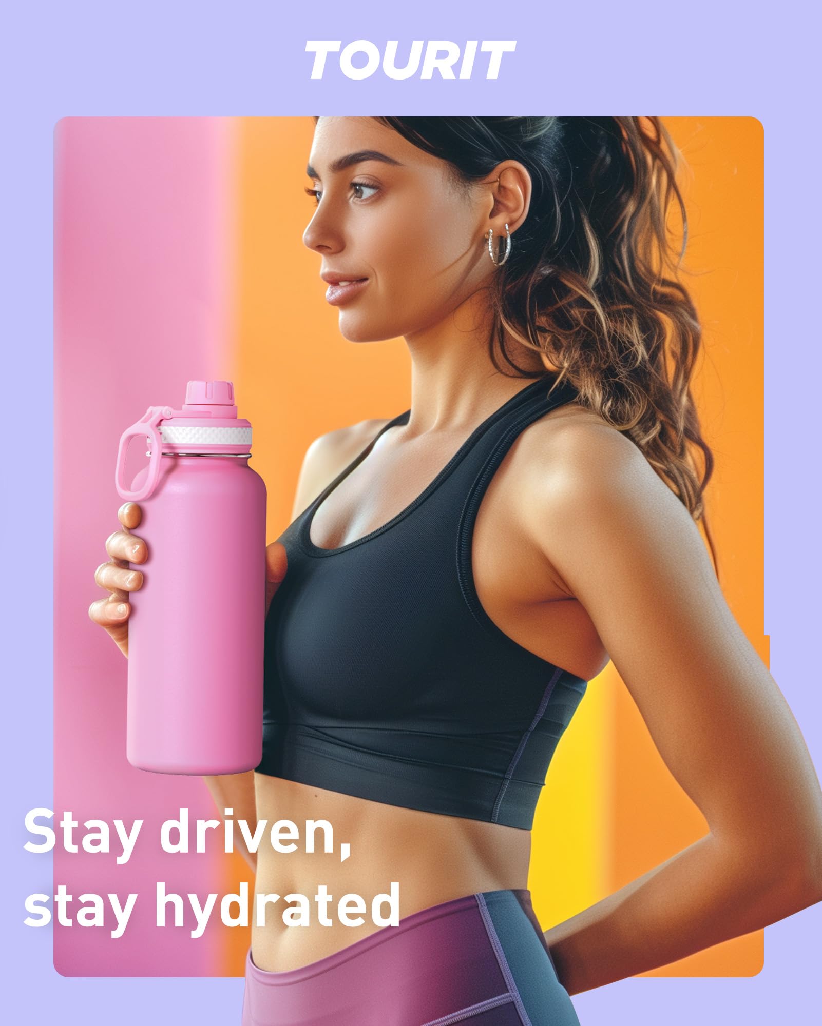 Tourit insulated bottle ideal for outdoor hiking adventures.