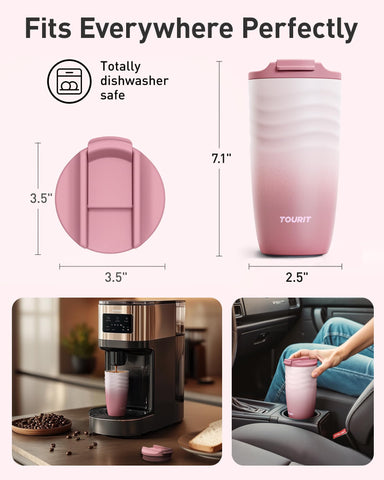 TOURIT textured base ensures a secure hold in car cup holders and backpacks