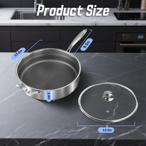 Toutrop all-stovetops-compatible pan delivers reliable performance on gas, electric, ceramic, and induction.