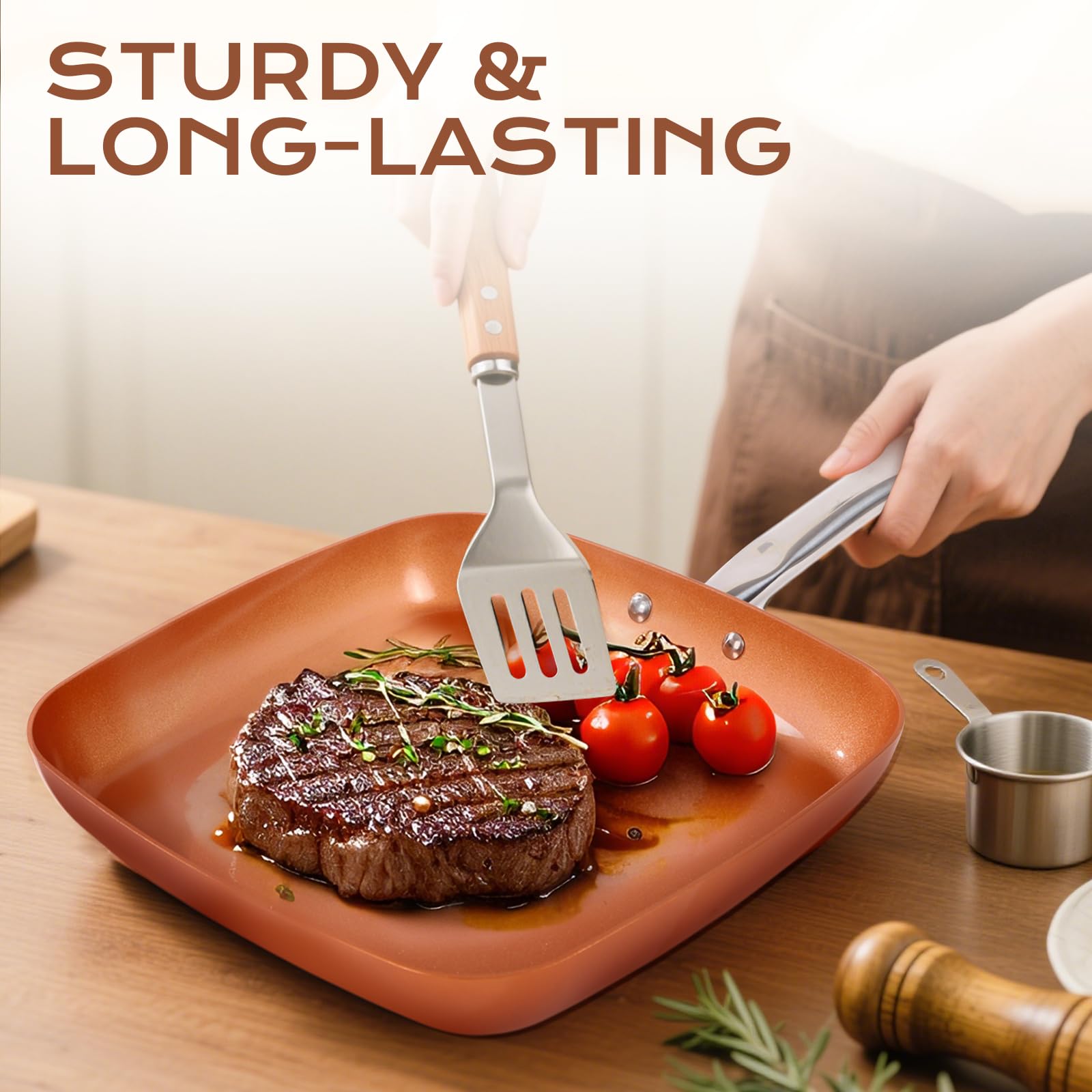 Toutrop ceramic coating ensures even heat distribution for consistent cooking