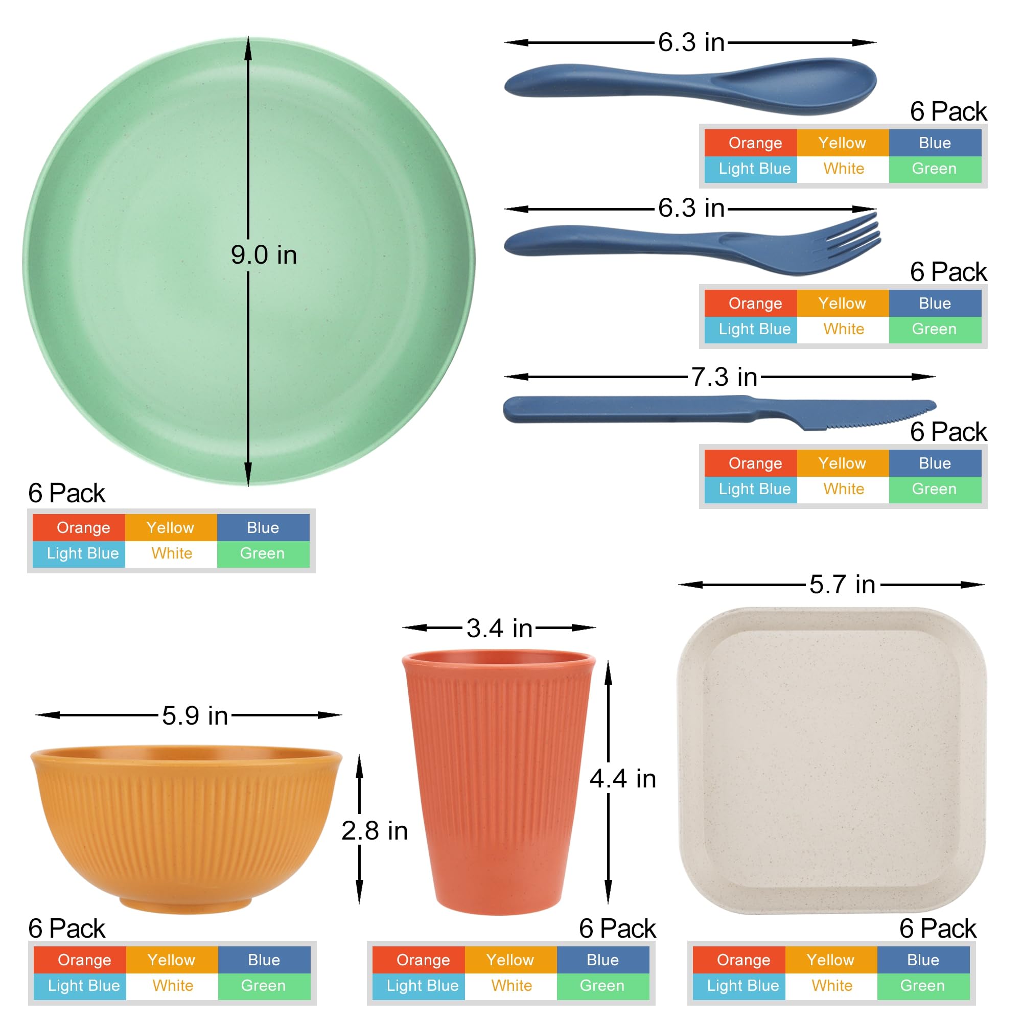 TOUWMX 42-piece dinnerware appetizer plates, compact design for starters