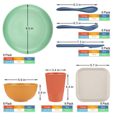 TOUWMX 42-piece dinnerware appetizer plates, compact design for starters