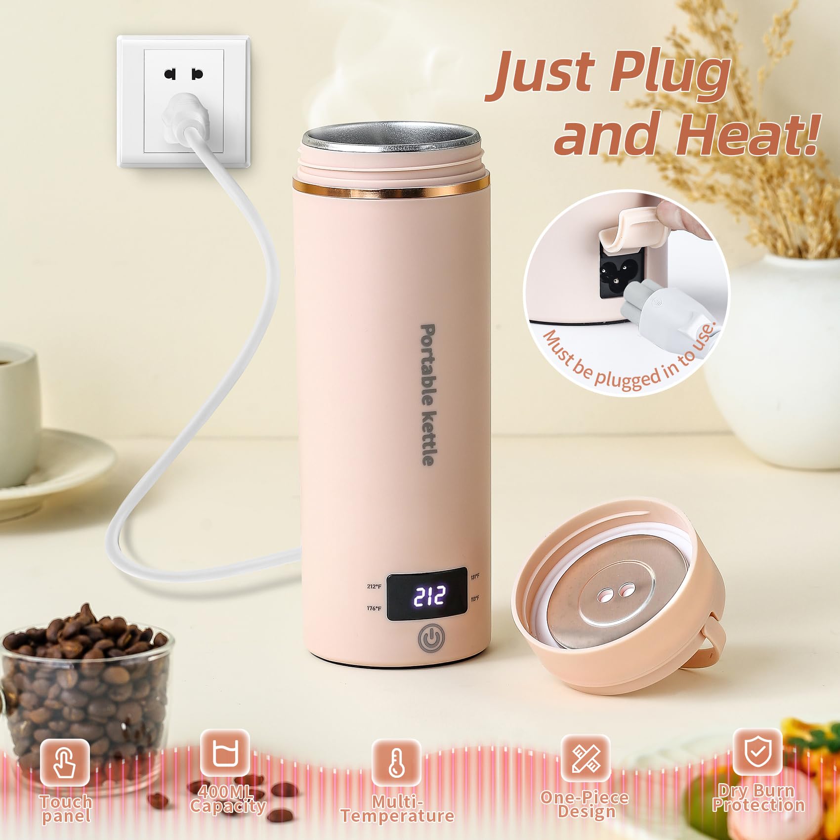 Touxila 400ml capacity shown for tea, coffee and hot beverages.