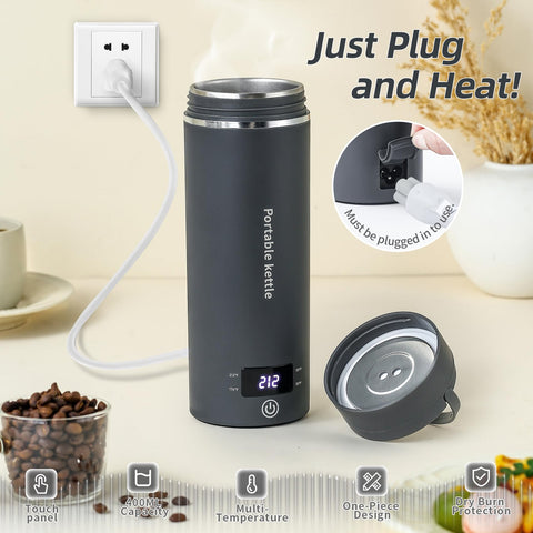 Touxila travel-kettle-lcd-temperature-display shows precise temps for tea and coffee.