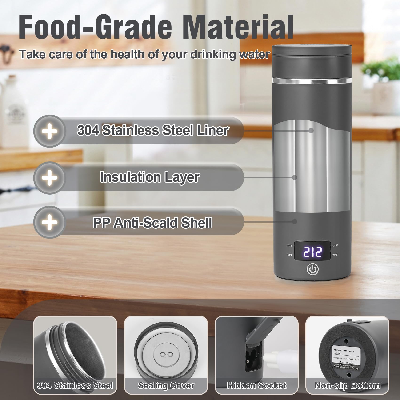 Touxila-kettle-leak-proof-base emphasizes stable, spill-free operation.