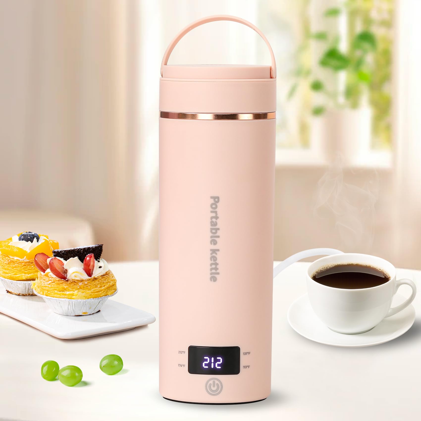 Touxila travel kettle in compact form ready for packing on trips.