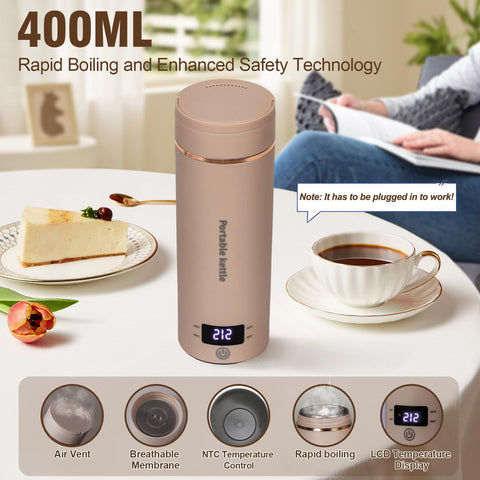 Touxila travel kettle 400ml capacity for a quick single cup