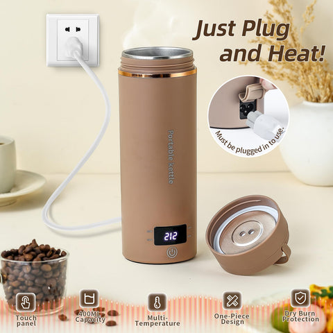 Touxila travel kettle LCD display shows precise temperatures for brewing