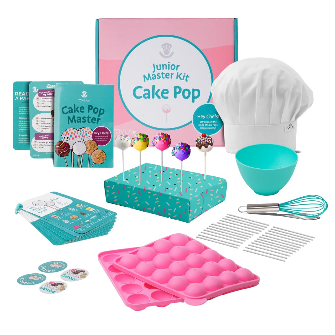Tovla Jr kid-sized tools and cake pop molds for safe, hands-on baking