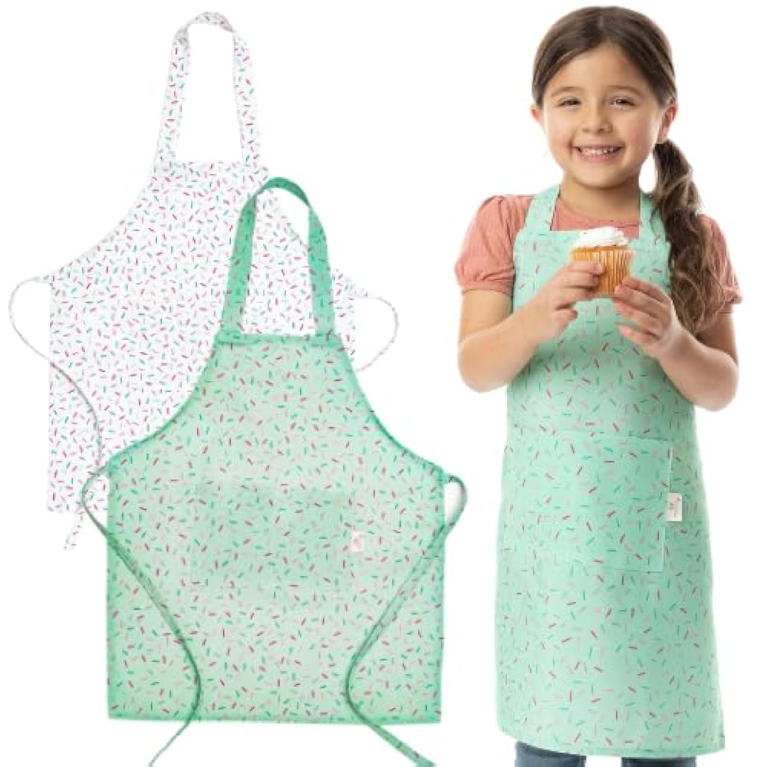 TOVLA JR kids apron blue with front pocket keeps clothes clean while cooking