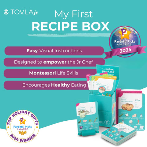Tovla JR Recipe Box Visual Guides for kids support independent, guided cooking sessions