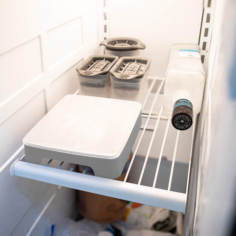 Tovolo lid seals odors and enables stacking for compact freezer storage