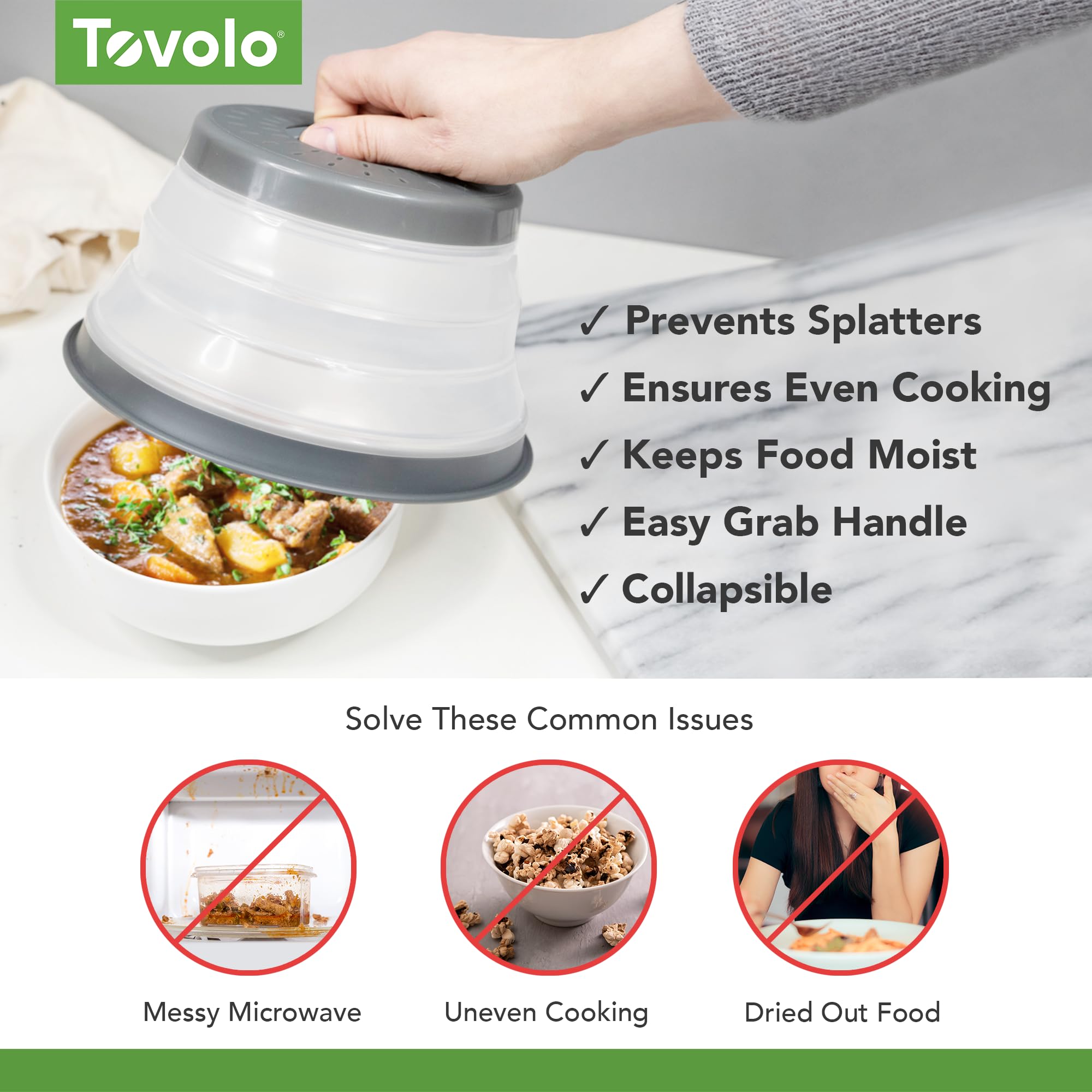 Tovolo 13-inch microwave splatter cover providing full coverage for big bowls