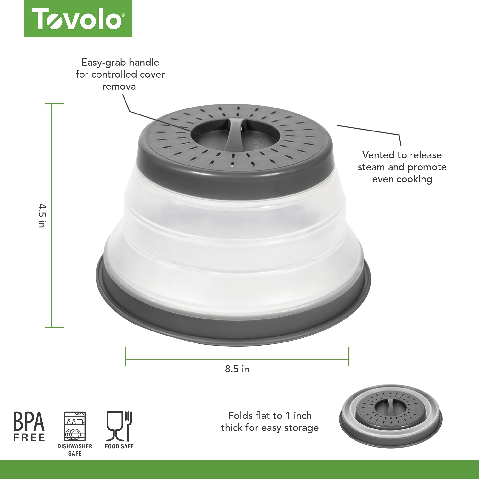 Tovolo silicone splatter cover doubles as a colander for rinsing produce