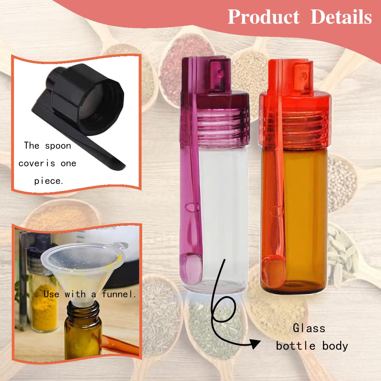 Tovyzalg clear glass design keeps spices organized and visible for easy refills.