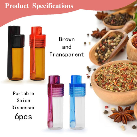 Tovyzalg travel spice bottles show contents clearly, aiding quick ingredient checks.