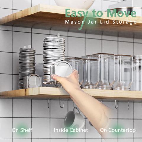 Towardfun acrylic Mason lid rack displays lids clearly for easy stacking.