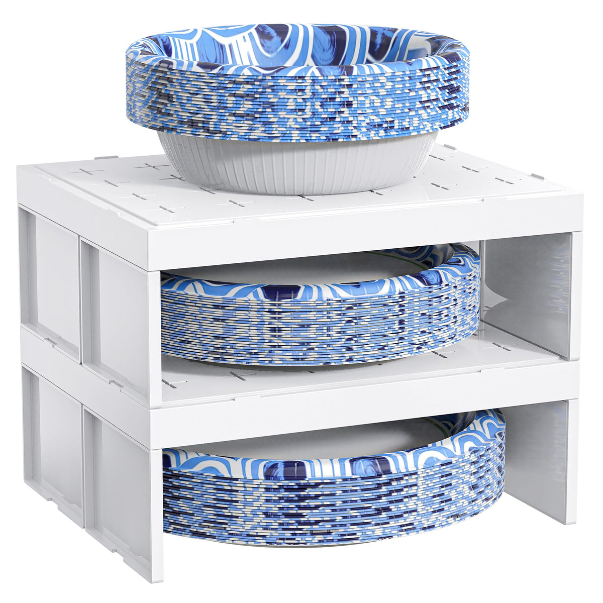 Towardfun plate dispenser top view, easy access for quick meal prep.