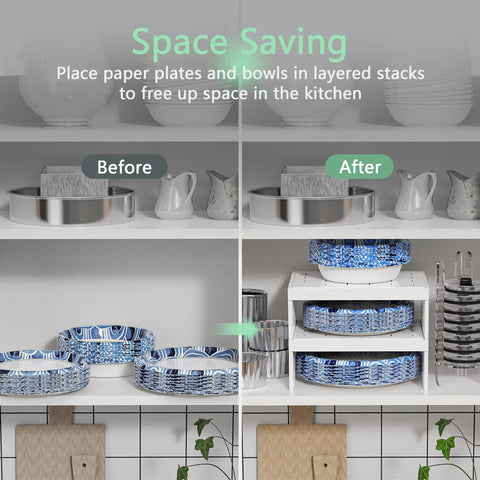 Towardfun stackable kitchen organizer full set, saves cabinet space.