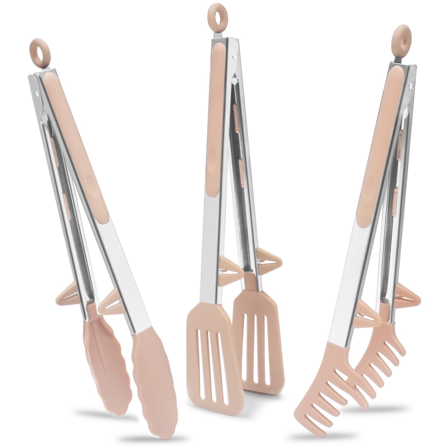 TOWINGO 12-inch classical food tong for safe nonstick flipping