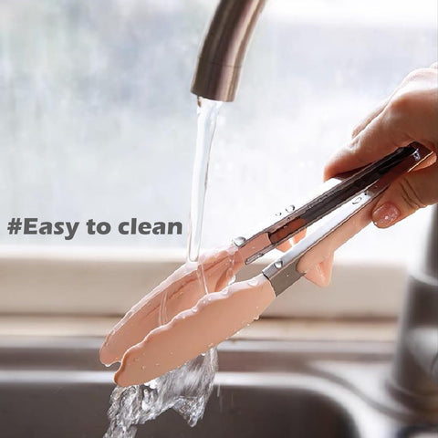 TOWINGO 12-inch lock-feature tongs stay closed for easy storage