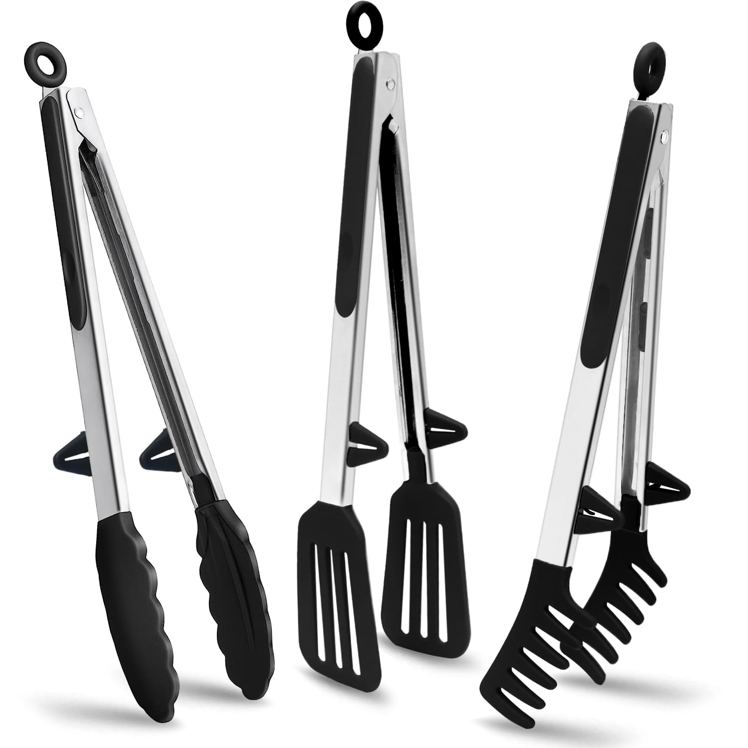TOWINGO 12-inch Classic silicone tong for safe salad prep