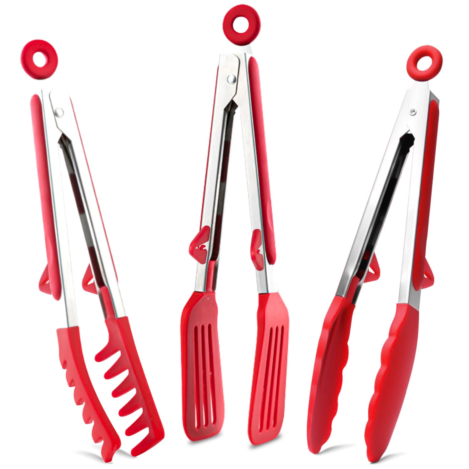 Towingo 9-inch classical tong used for delicate flipping on nonstick pans.