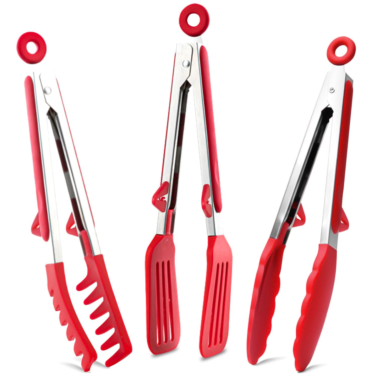 Towingo 9-inch classical tong used for delicate flipping on nonstick pans.
