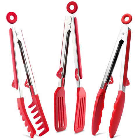 Towingo 9-inch classical tong used for delicate flipping on nonstick pans.