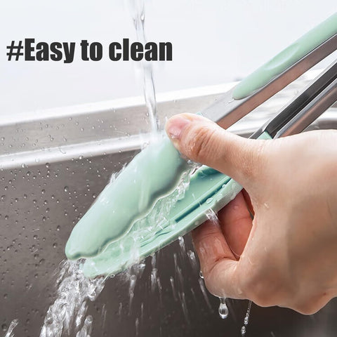 TOWINGO green silicone tongs are durable and versatile for everyday meals.