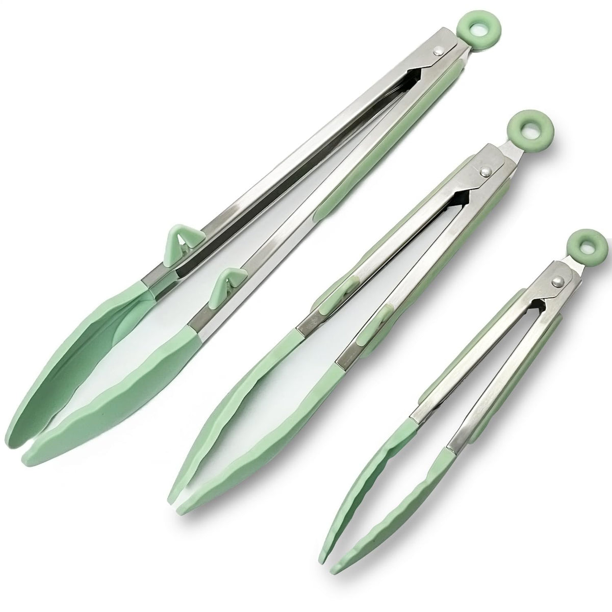 Towingo silicone tongs with kickstand keep counters clean and ready for use.