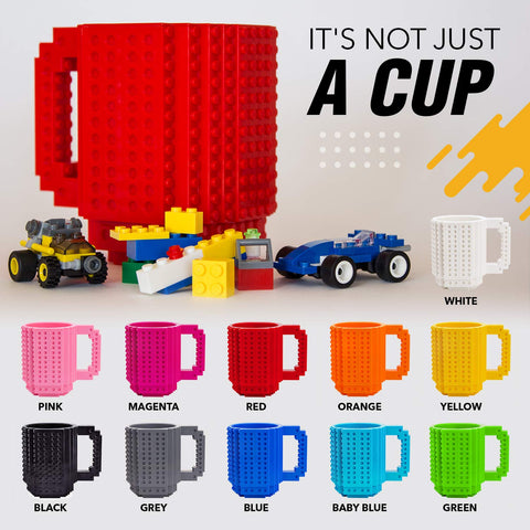 TOYAMBA Build-on Brick Mug BPA-free plastic for daily use