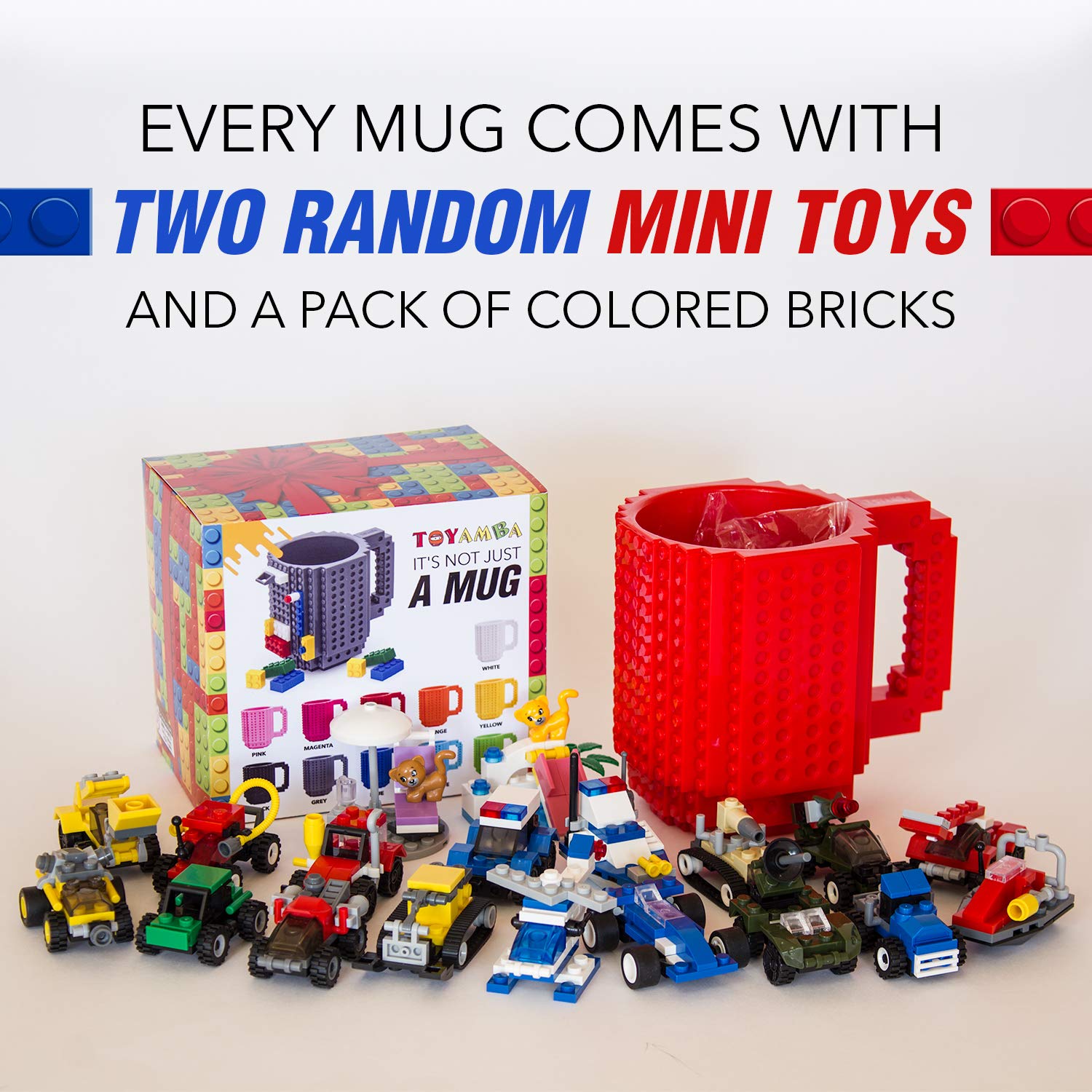 TOYAMBA Build-on Brick Mug kids-friendly gift idea with buildable blocks