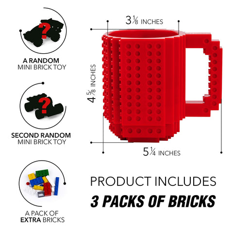 TOYAMBA Build-on Brick Mug side view with bricks sparks imagination