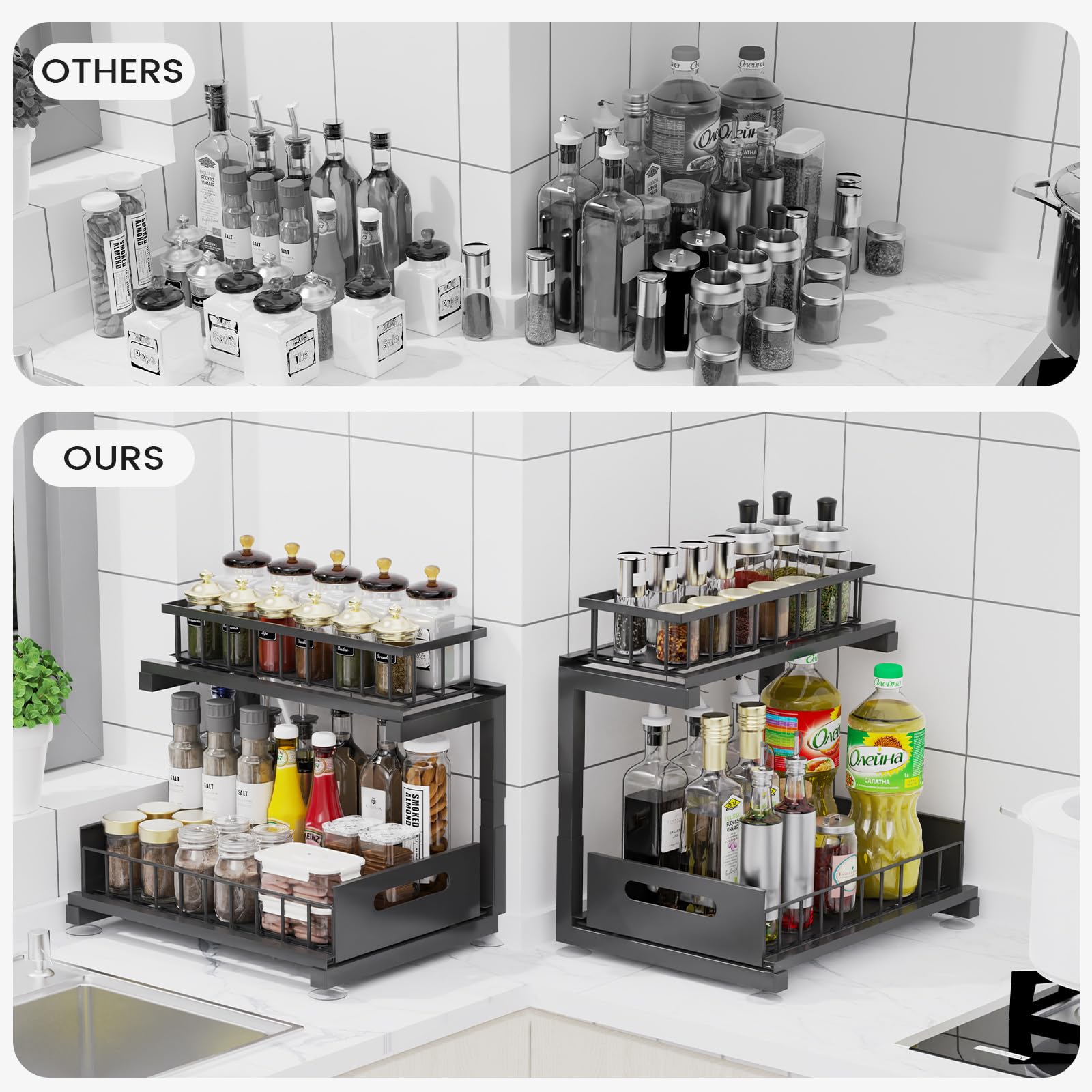 Toyear heavy-duty metal frame supports heavier cleaning supplies