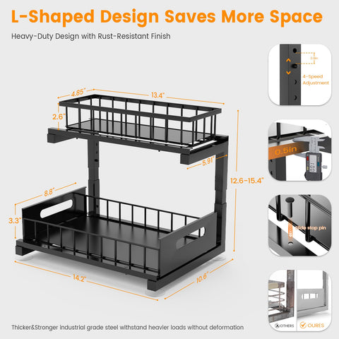 Toyear larger baskets maximize cabinet storage
