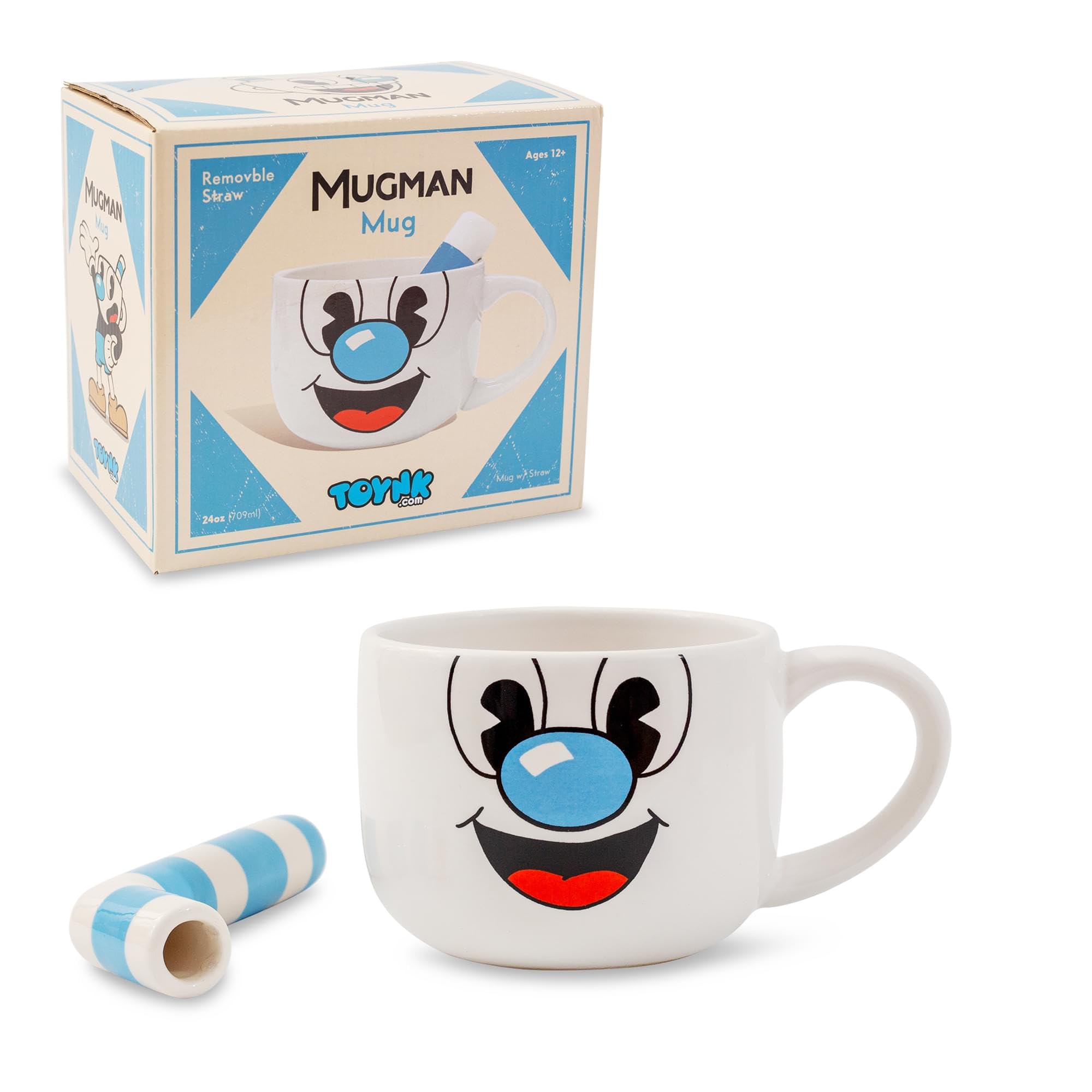 Toynk Cuphead Mugman 20-ounce capacity for generous coffee or cocoa.