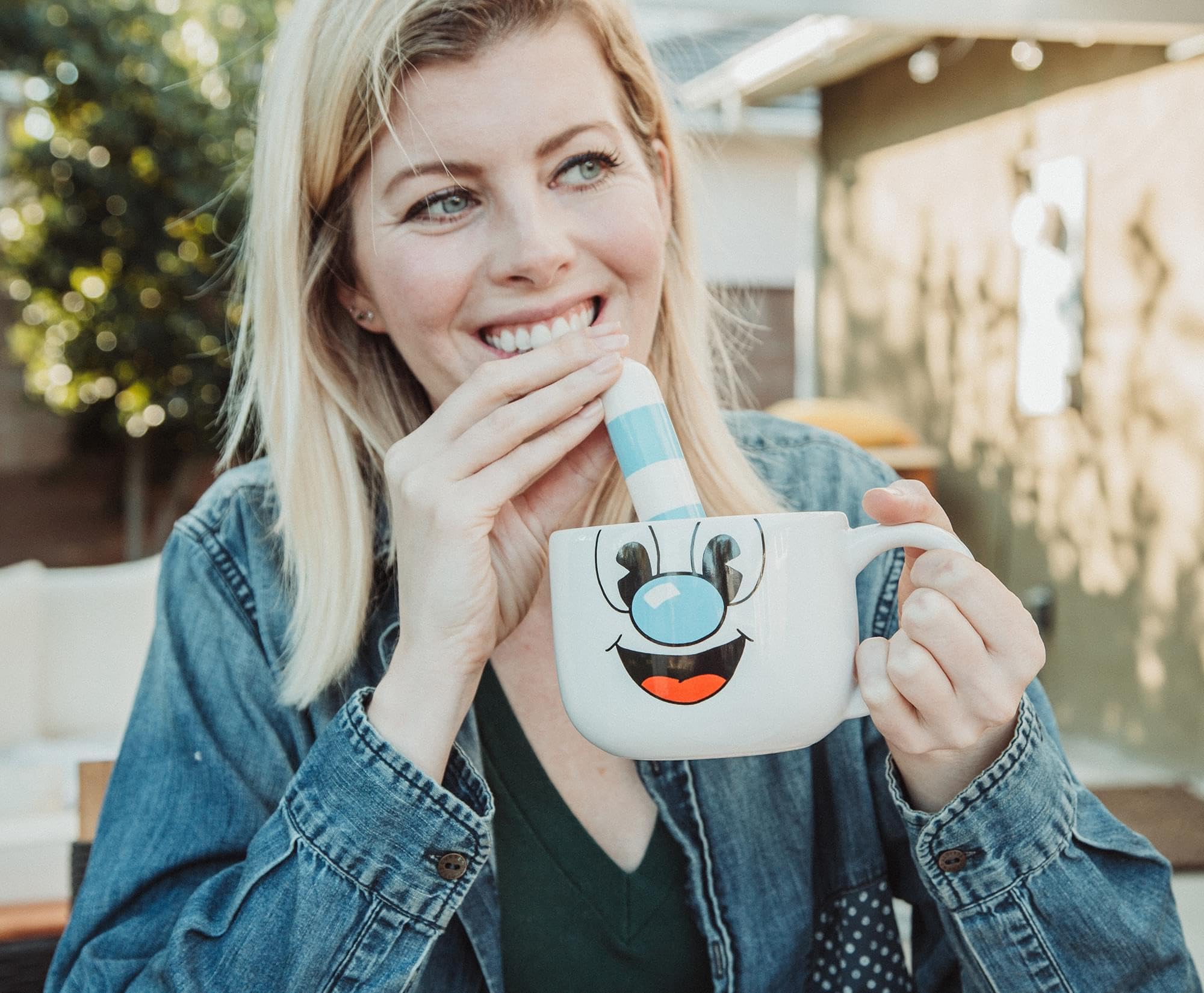 Toynk Cuphead Mugman game-room desk pairing for daily rituals.