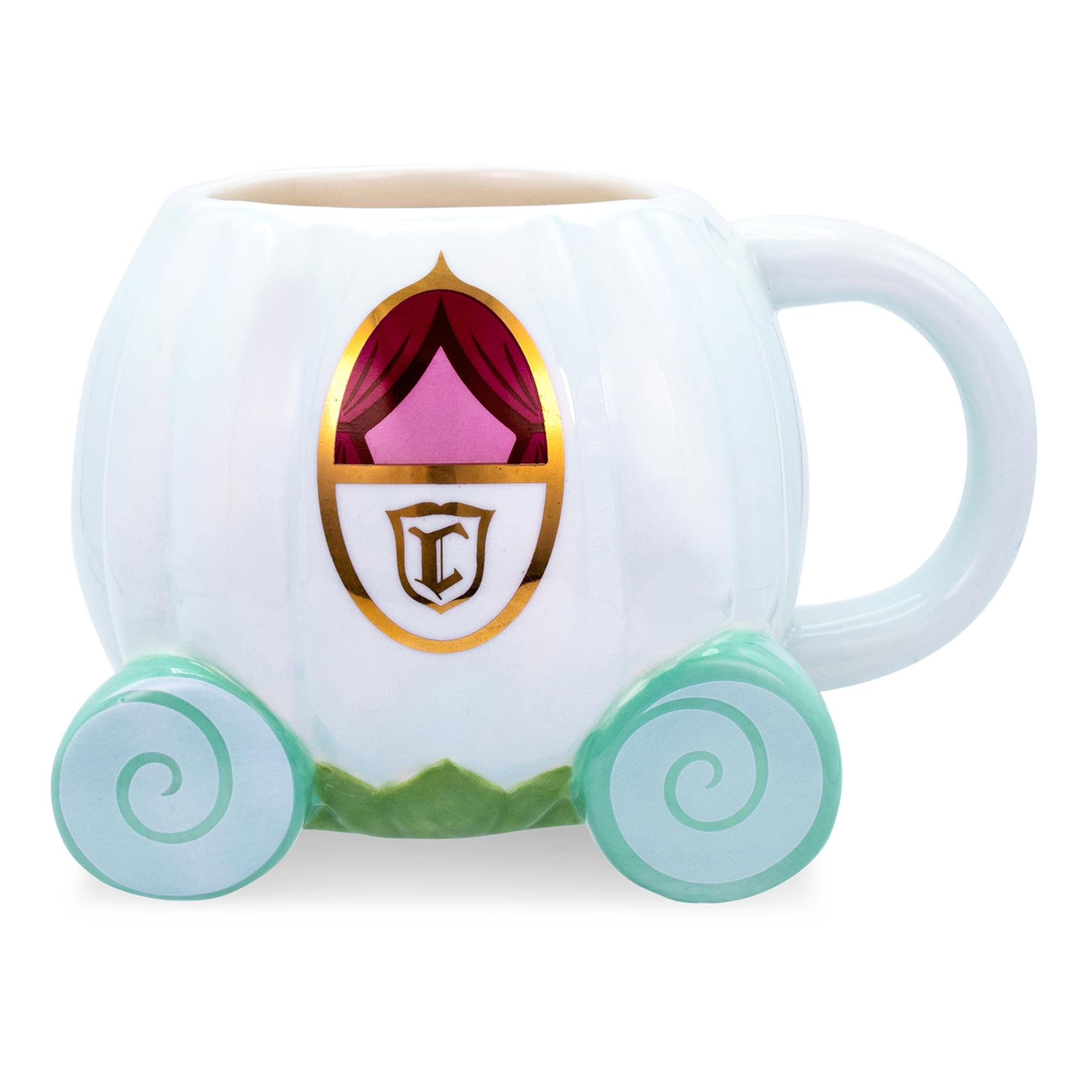 Toynk Disney Cinderella Coach Mug features a 3D carriage design, perfect for themed coffee rituals.