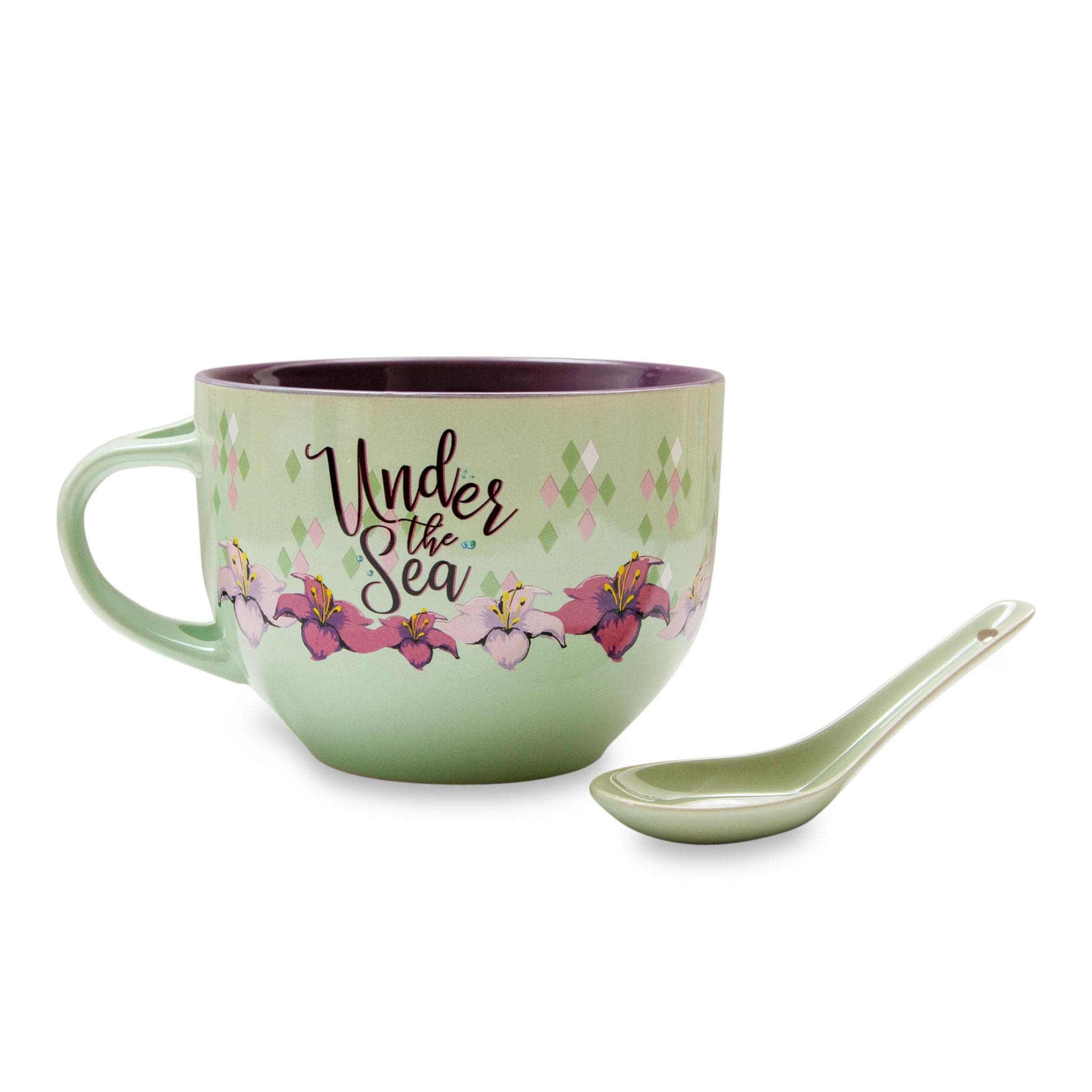 Toynk Little Mermaid mug with diamond pattern design