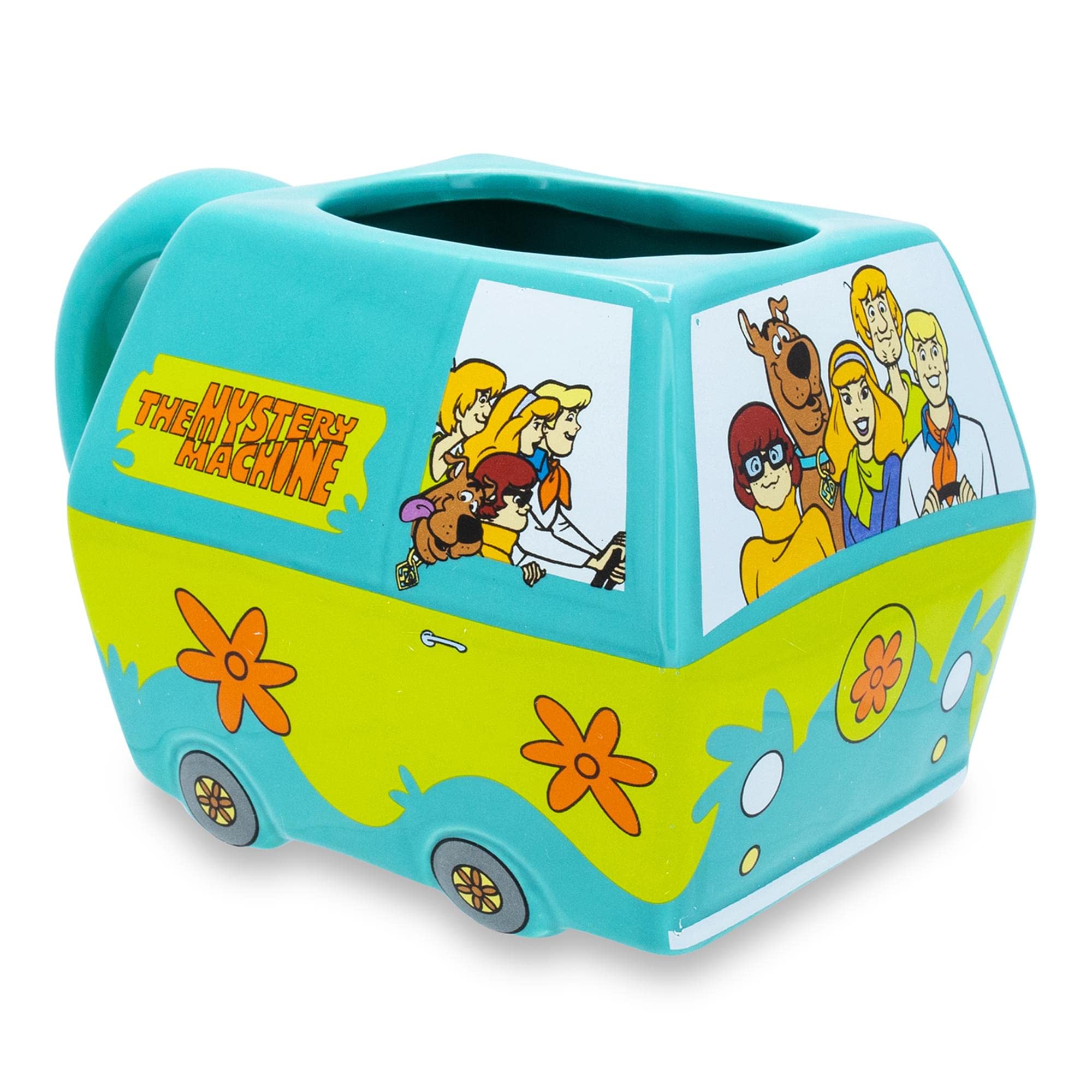 Toynk Scooby-Doo Mystery Machine mug holds 20 oz for coffee or cocoa.