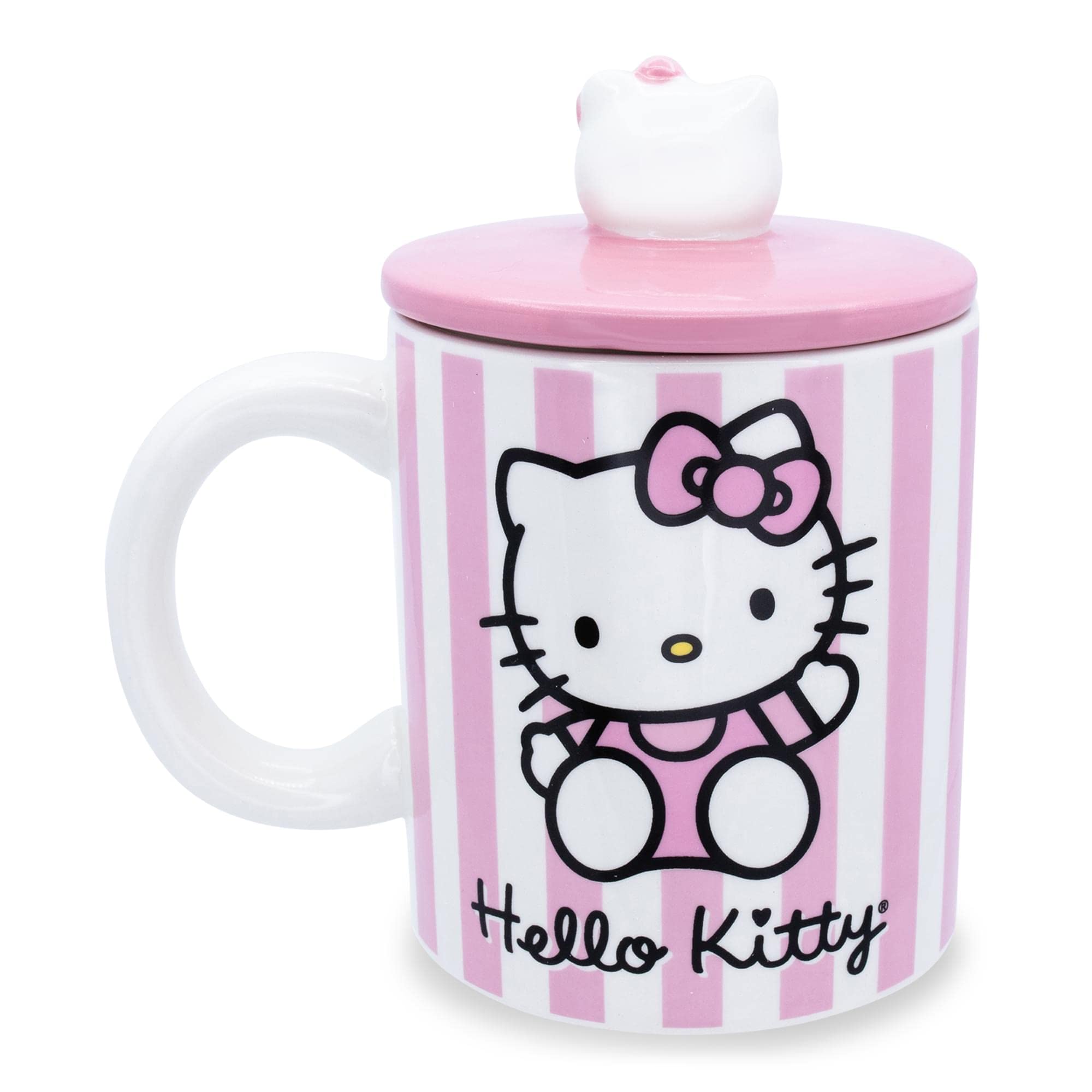 Toynk striped ceramic mug close-up showing vibrant pink pattern