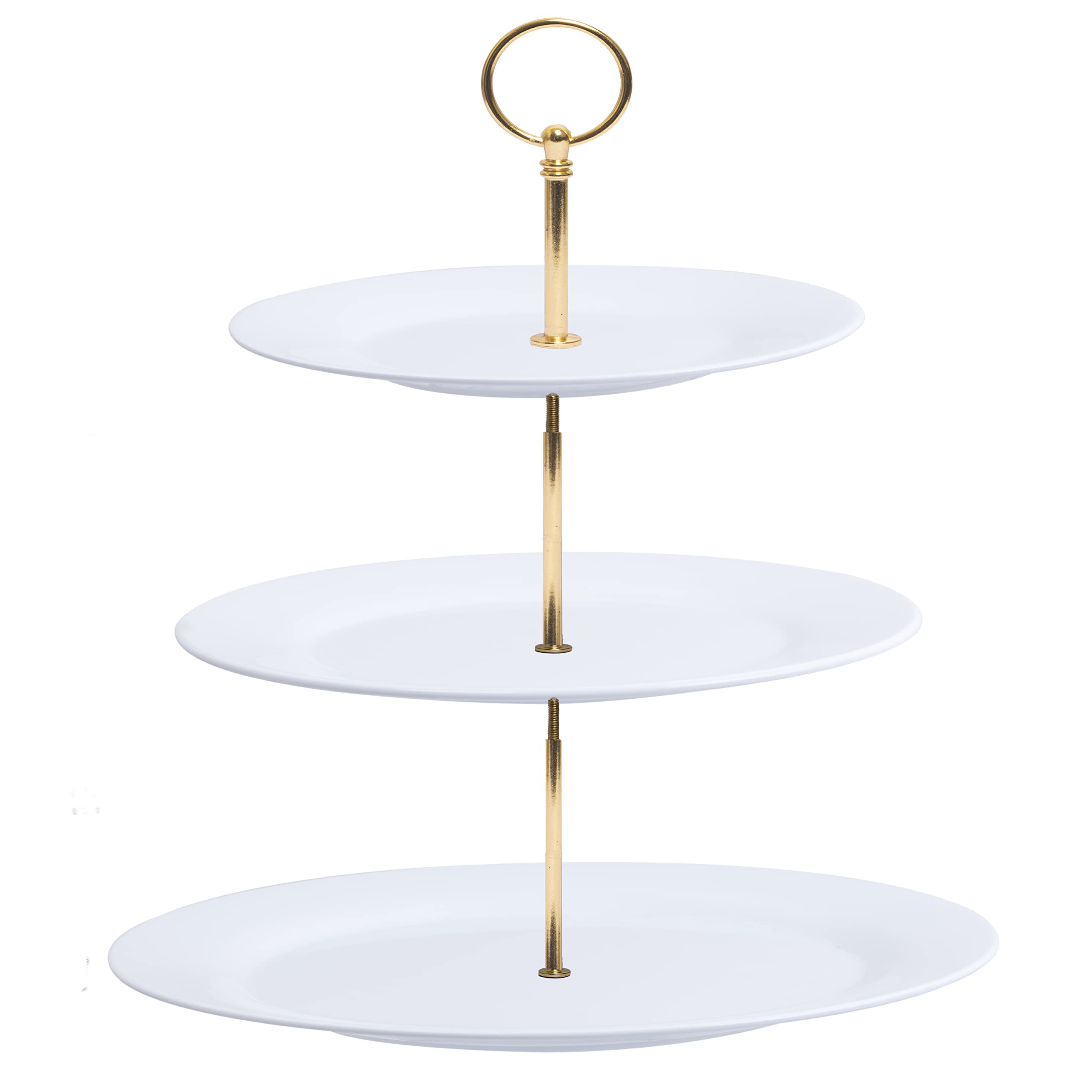 TP 3-tier cupcake stand in white melamine for elegant dessert displays.