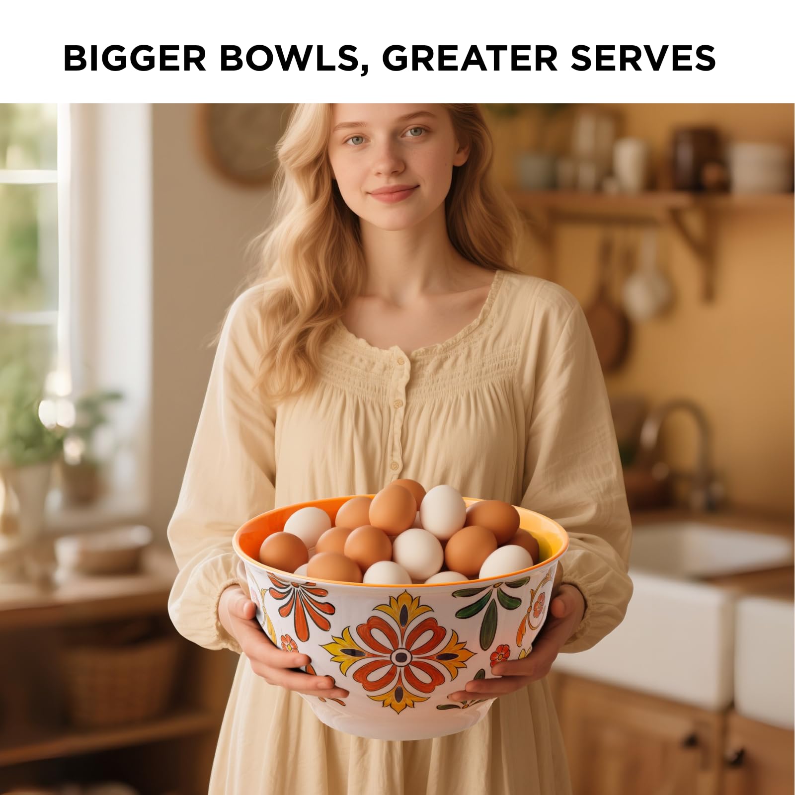 TP Aztec Bloom 3.48 qt bowl with lid for batter mixing