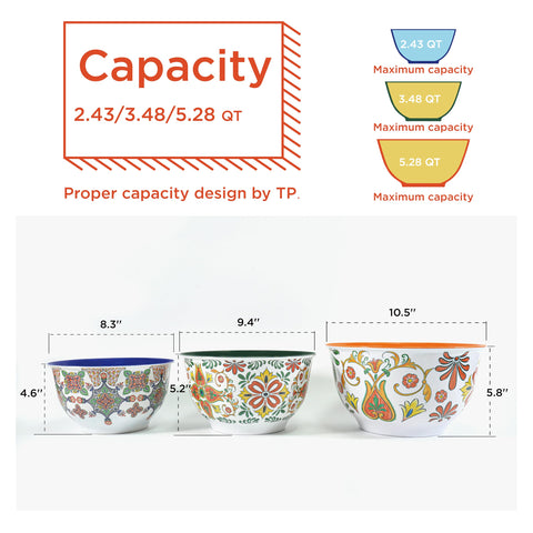 TP Aztec Bloom nesting design saves cabinet space and simplifies pantry organization