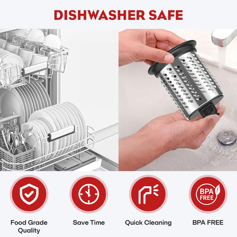 Dishwasher-safe blades simplify cleaning after food prep with KitchenAid.