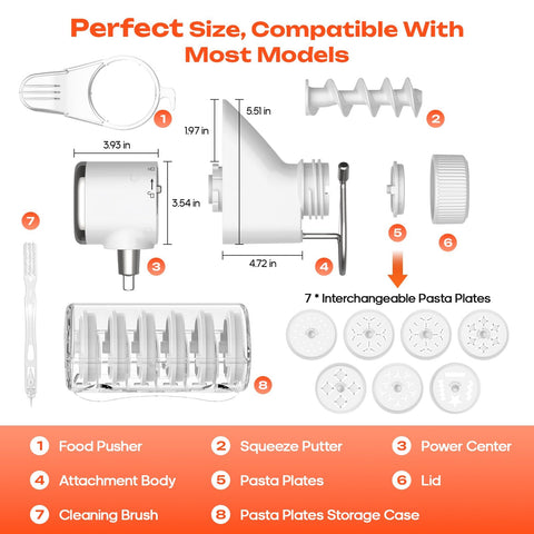 TPGSING Gourmet Pasta Press fusilli plate for spirals in minutes