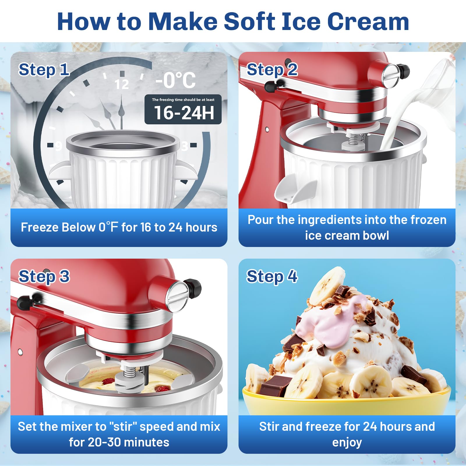 TPGSING pre-frozen bowl ready for faster soft-serve results