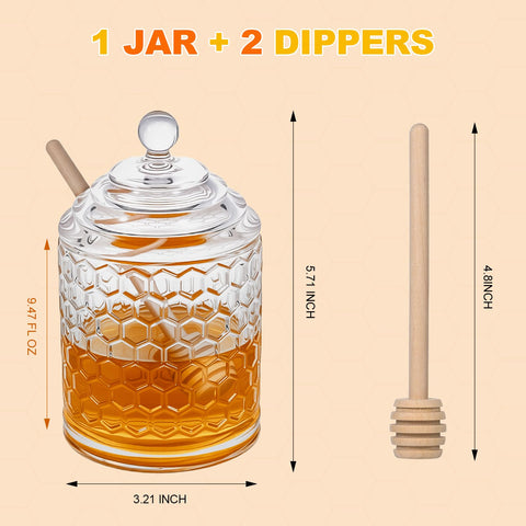 Two TPSUIPA dipper sticks set for mess-free honey pouring